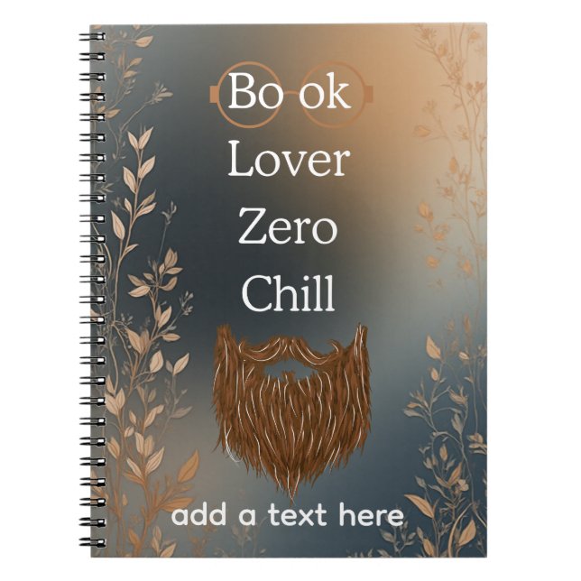 Book Lover Zero Chill Notebook Notizblock (Vorderseite)