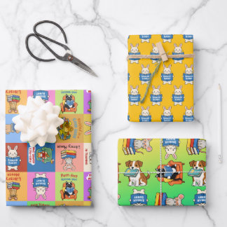 Book lovers bookish animals gift wrap geschenkpapier set