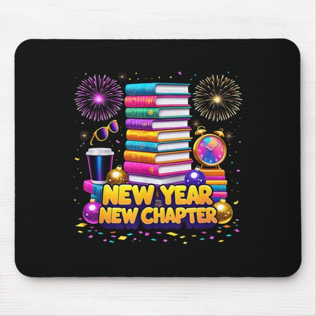 Book Lovers Happy New Year Chapter 2026 Bookworm F Mousepad (Vorne)