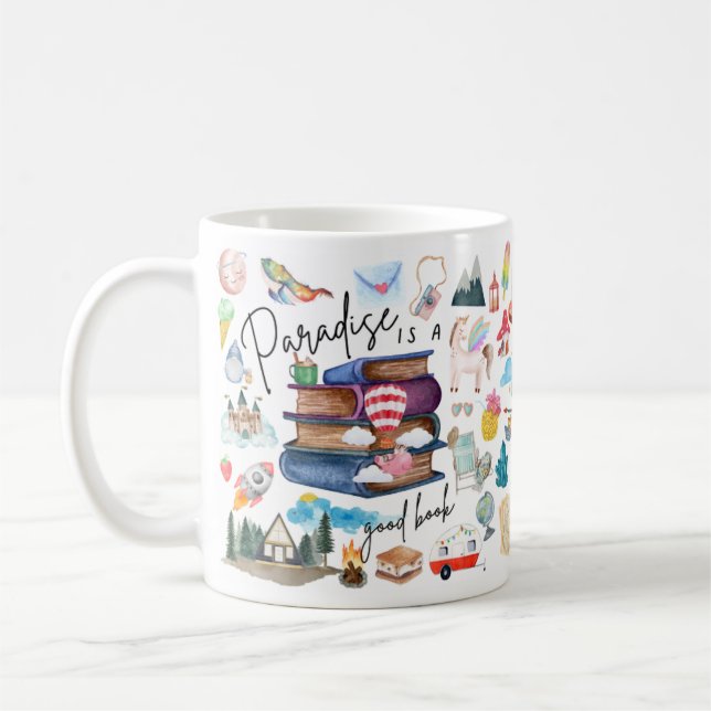 Book Lovers - Paradise is a Good Book Kaffeetasse (Links)