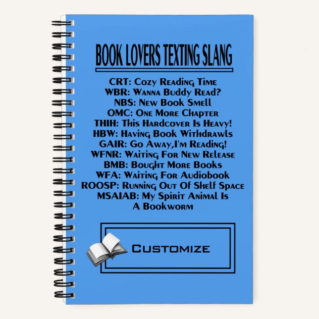 Book Lovers Simste Slang Dark Text Notizbuch (Vorderseite)