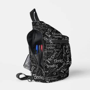 Book Lovers Word Cloud Crossbody Bag