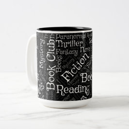 Book Lovers Word Cloud Zweifarbige Tasse