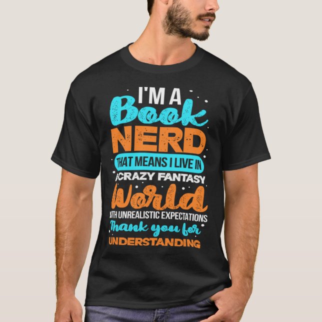 Book Nerd Reading Reader Bookworm Librarian Biblio T-Shirt (Vorderseite)