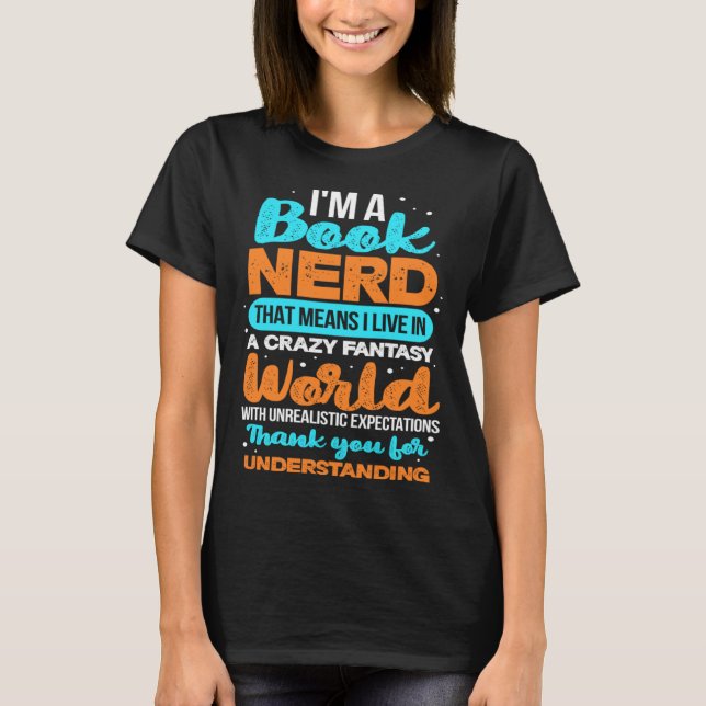 Book Nerd Reading Reader Bookworm Librarian Biblio T-Shirt (Vorderseite)