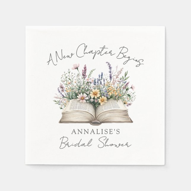 Book New Chapter Wildflower Bridal Shower Serviette (Vorderseite)