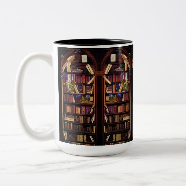 Book Nook Shelves Zweifarbige Tasse (Links)