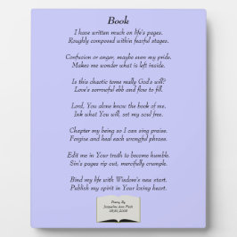 Book Poetry Plaque Fotoplatte