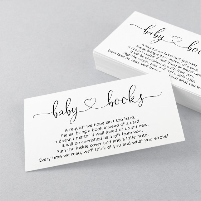 Book Request for Baby Shower Invitation - Simple Begleitkarte (Von Creator hochgeladen)