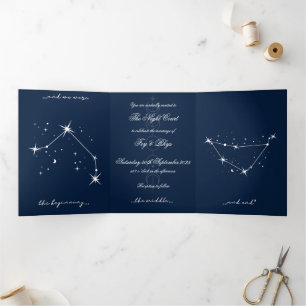 Book Romantacy Wedding Invite - Aries/Cap Dreifach Gefaltete Einladung