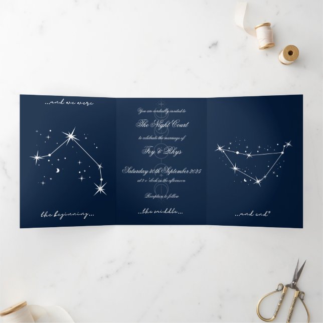 Book Romantacy Wedding Invite - Aries/Cap Dreifach Gefaltete Einladung (Innenseite)