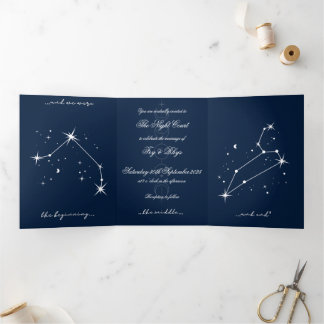 Book Romantacy Wedding Invite - Aries/Leo Dreifach Gefaltete Einladung