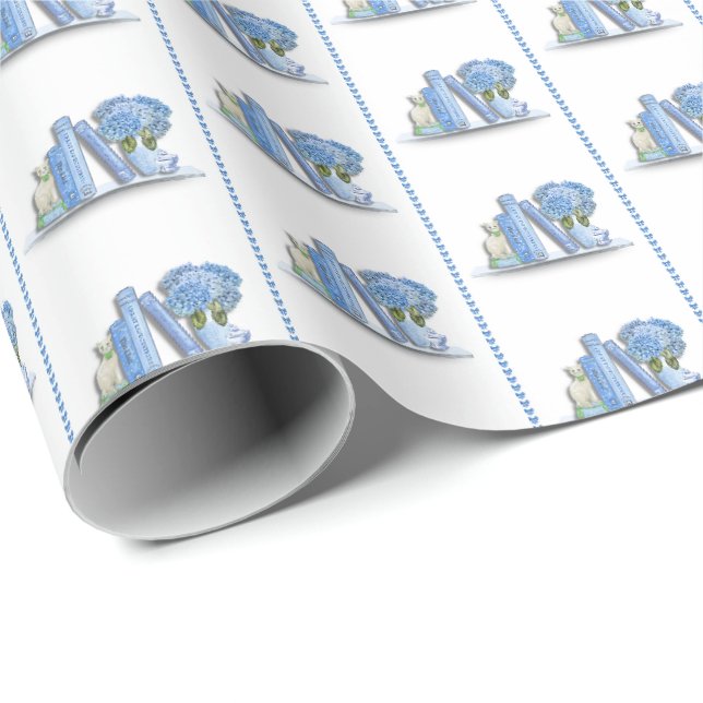 Book Shelf Wrapping Paper Geschenkpapier (Rolleneckpunkt)