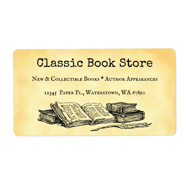 Book Store Editable Old Books and Quill (Vorne)