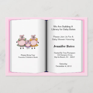 Book Theme Baby Shower Invitation (Girl) Einladung