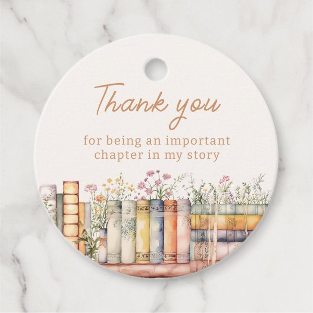 Book Theme Vielen Dank Geschenkanhänger (Vorderseite)