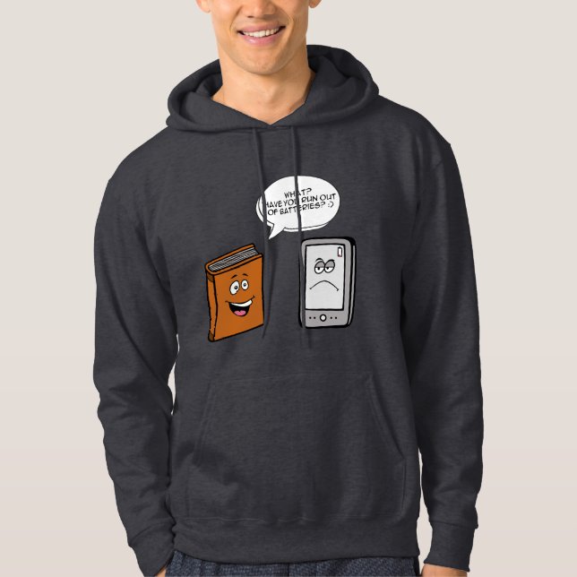 Book vs eBook Hoodie (Vorderseite)