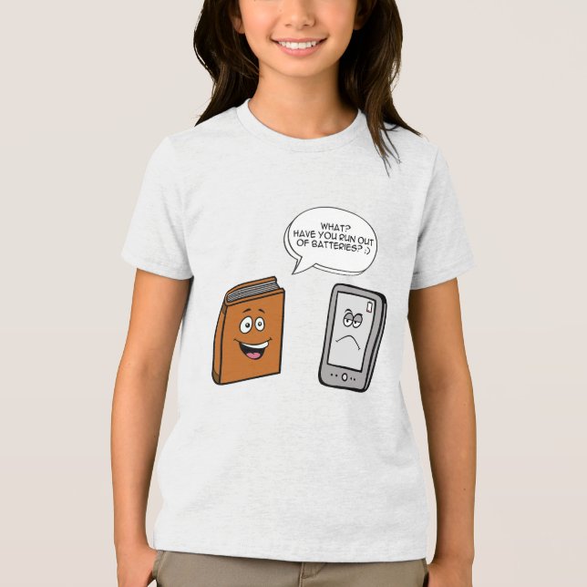 Book vs eBook Tri-Blend Shirt (Vorderseite)