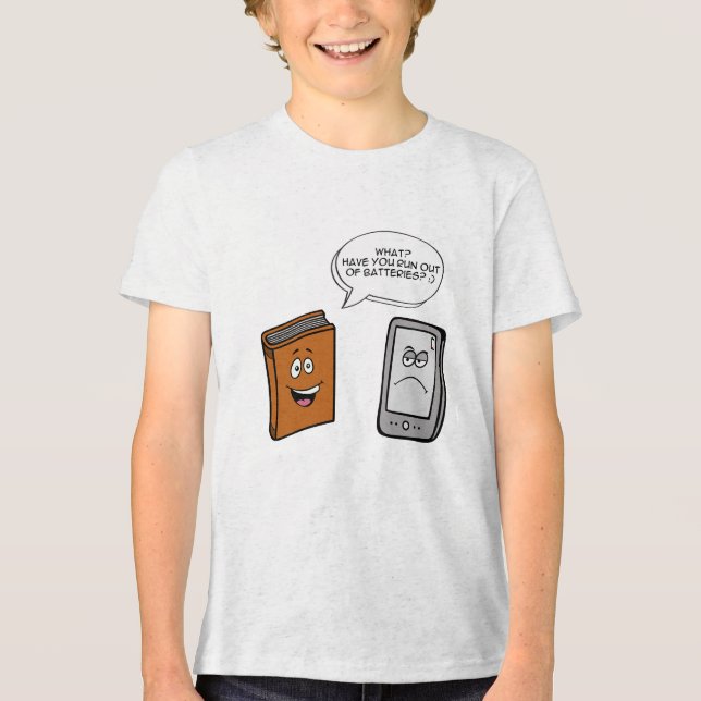 Book vs eBook Tri-Blend Shirt (Vorderseite)
