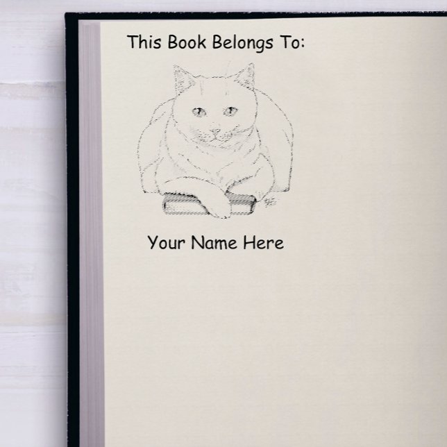 Book White Cat Lila Funny Gummistempel (Von Creator hochgeladen)