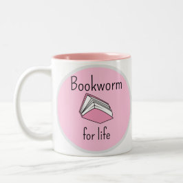 Book Worm Book Lovers Zweifarbige Tasse