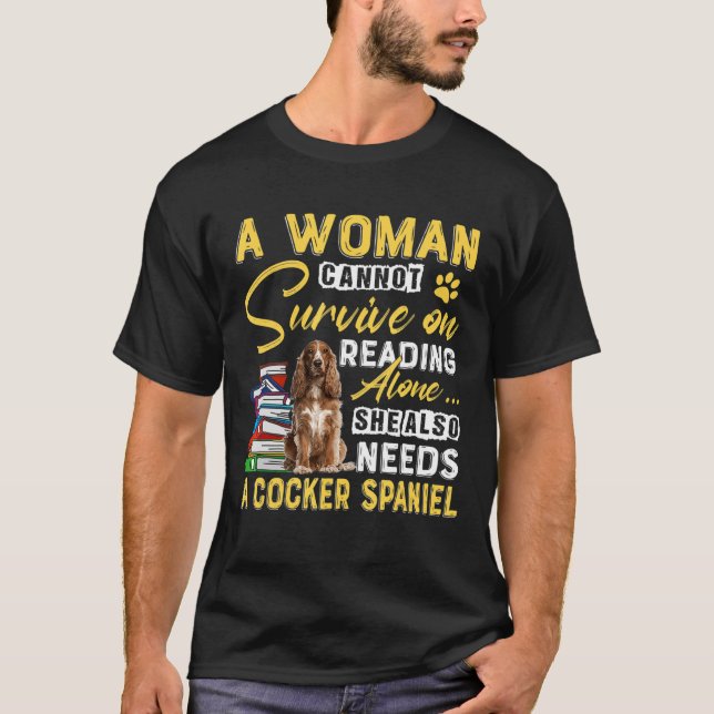 Bookaholic Lady Niedlich Cocker Spanische Mama Boo T-Shirt (Vorderseite)