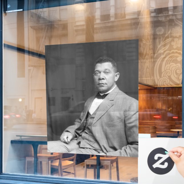 Booker Taliaferro Washington: Black Educator Fensteraufkleber (Café-Fenster)