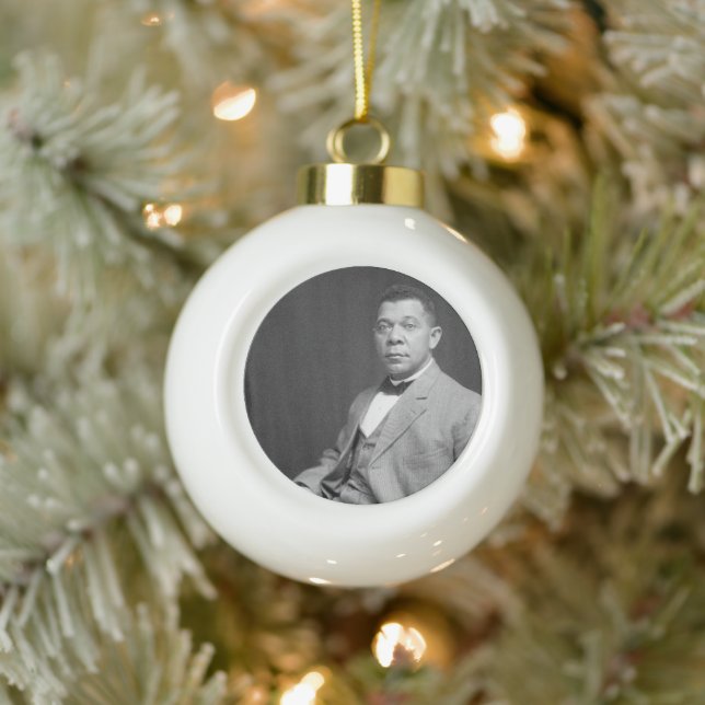 Booker Taliaferro Washington: Black Educator Keramik Kugel-Ornament (Baum)