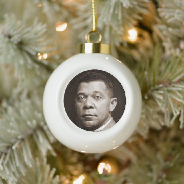 Booker Washington: Afrikanischer amerikanischer Er Keramik Kugel-Ornament (Baum)