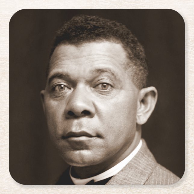 Booker Washington: Afrikanischer amerikanischer Er Rechteckiger Pappuntersetzer (Vorderseite)