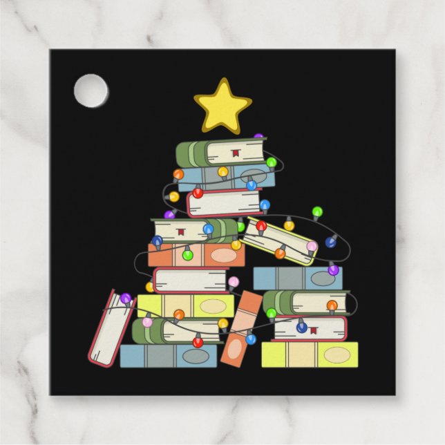 Bookish Christmas Tree I Geschenkanhänger (Vorderseite)