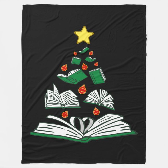 Bookish Christmas Tree III Fleecedecke (Vorderseite)