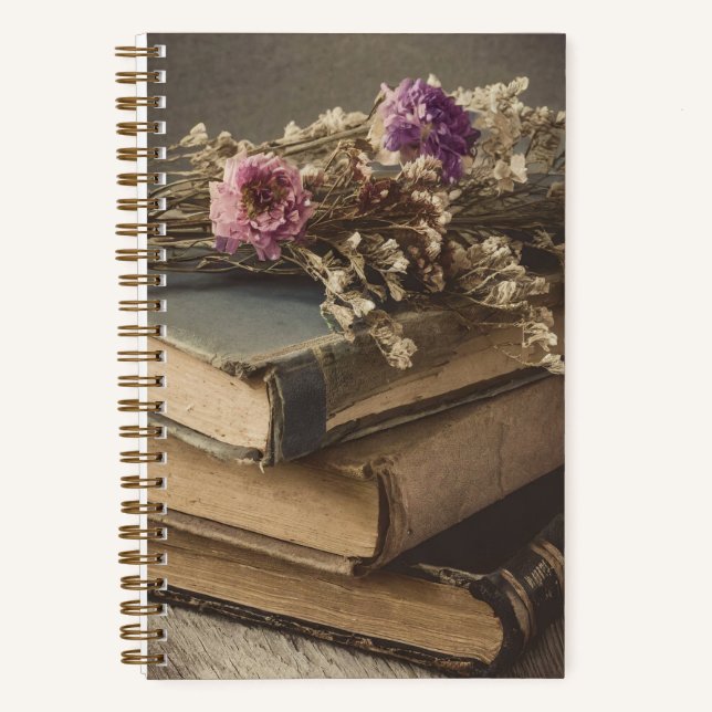 "Bookish Floral" Light Academia Journal esthétique (Recto)