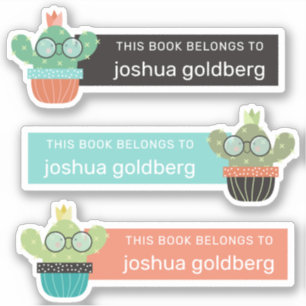 Bookish Green Cactus Étiquette