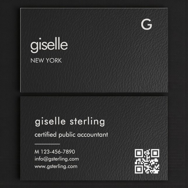 Bookkeeper Accountant CPA Faux Leather QR Code  Visitenkarte (Von Creator hochgeladen)