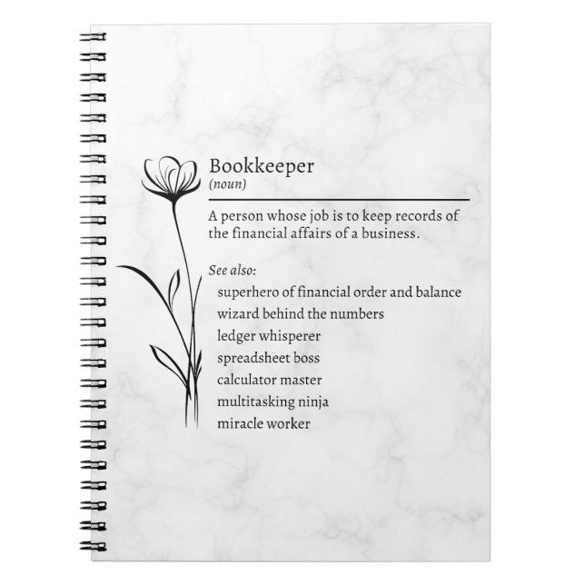 Bookkeeper Definition Funny Synonym Foto Notebook Notizblock (Vorderseite)