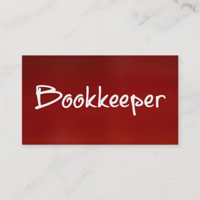 Bookkeeper Red Carte de visite (Devant)