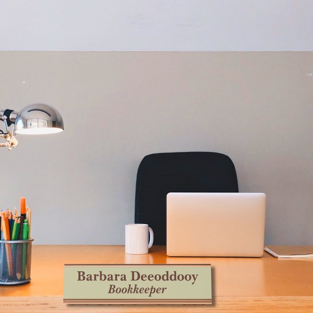 Bookkeeper Sage Green Schreibtischnamensplakette (Von Creator hochgeladen)