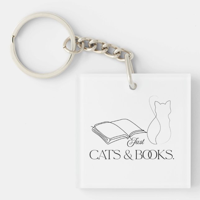 Booklet Cat Silhouette Reading Vibes Schlüsselanhänger (Vorderseite)