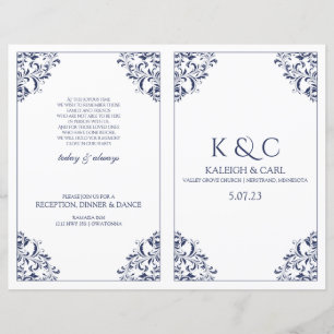 Booklet für Hochzeitstorte - Nadine (Navy)
