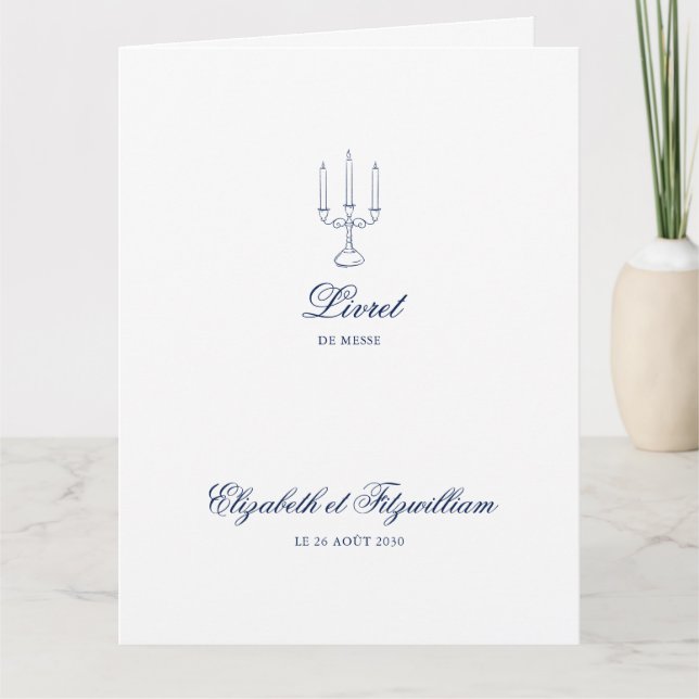 Booklet/Programm für Minimalistische Sketch-Hochze Karte (Vorderseite)