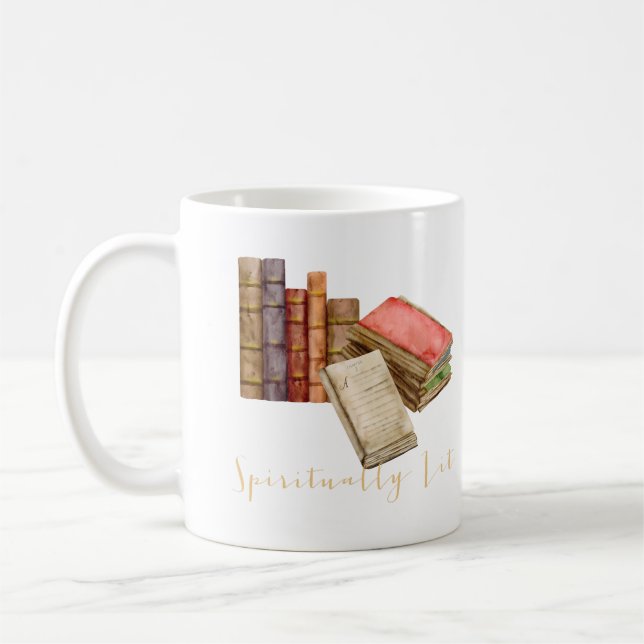 Booklover Spirituelle Girl Watercolor Tasse (Links)