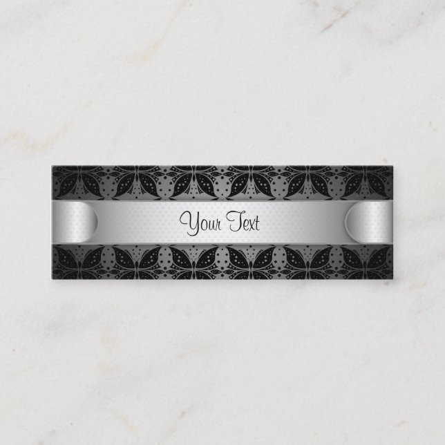 Bookmark Business Card Butterfly Abstract Fabric Mini Visitenkarte (Vorderseite)