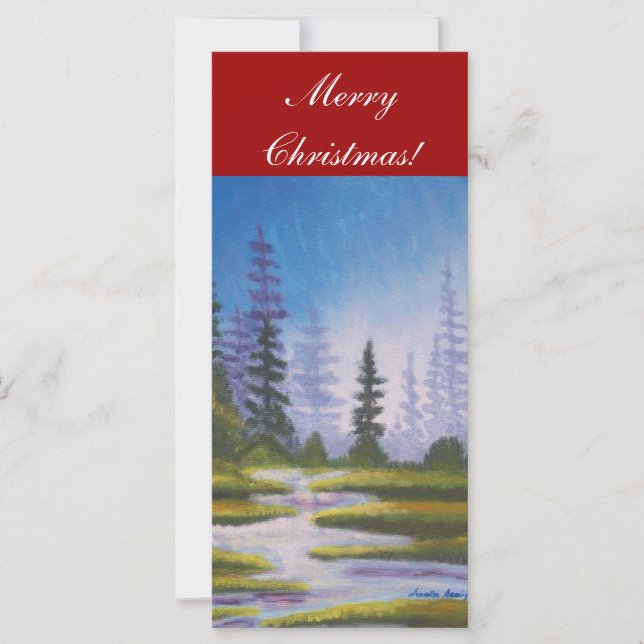 Bookmarker Merry Christmas Pine Forest (Vorderseite)