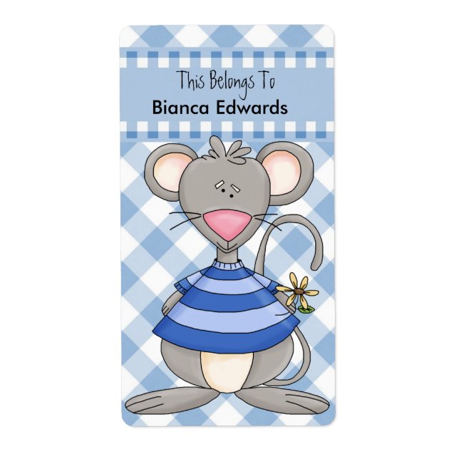 Bookplate Étiquette Ados Enfants Réserver Blue Mou (Devant)