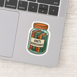 Books as Antidepressants Jar Aufkleber
