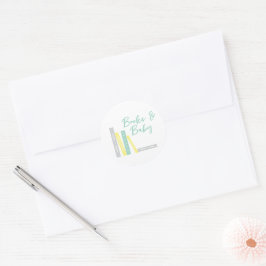Books Baby Shower Runder Aufkleber