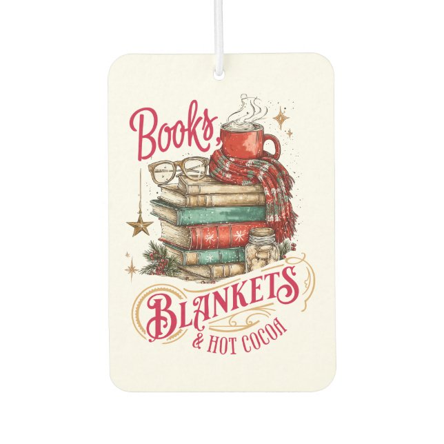 Books Blankets and Hot Cocoa  Autolufterfrischer (Vorderseite)