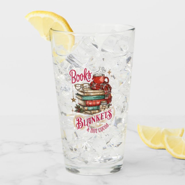 Books Blankets and Hot Cocoa  Glas (Vorderseite Ice)