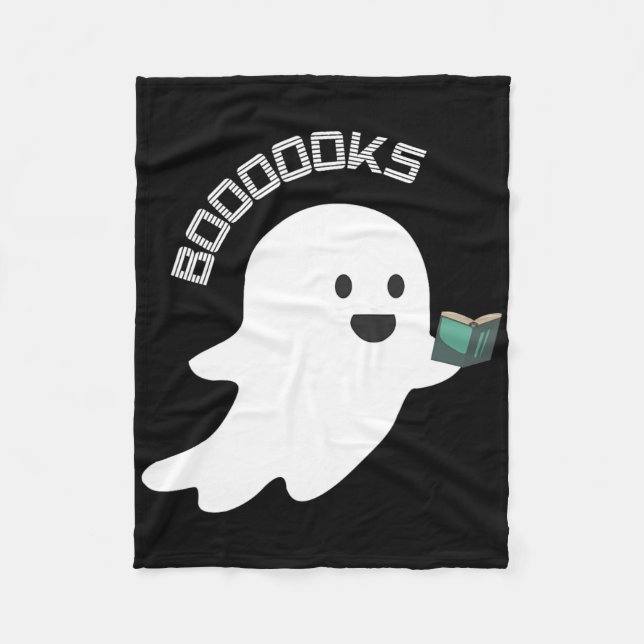 Books Books Ghost Reading Funny Halloween Buch Lov Fleecedecke (Vorderseite)